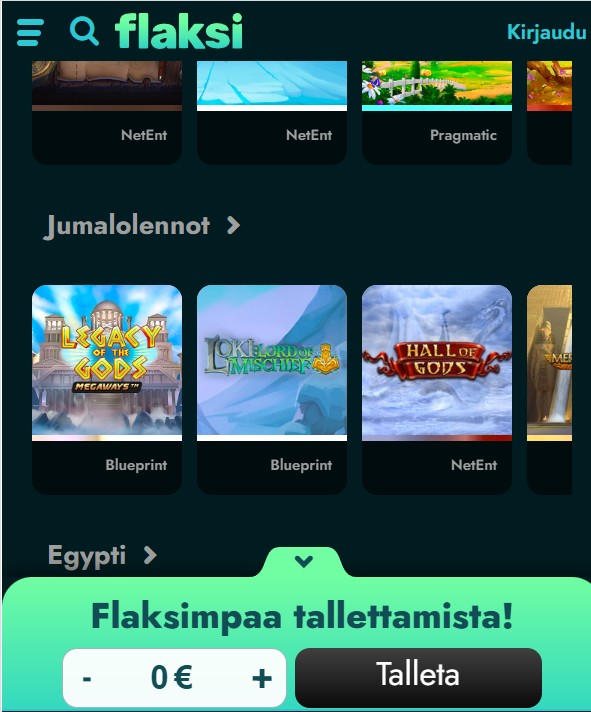 flaksi kasino mobiili