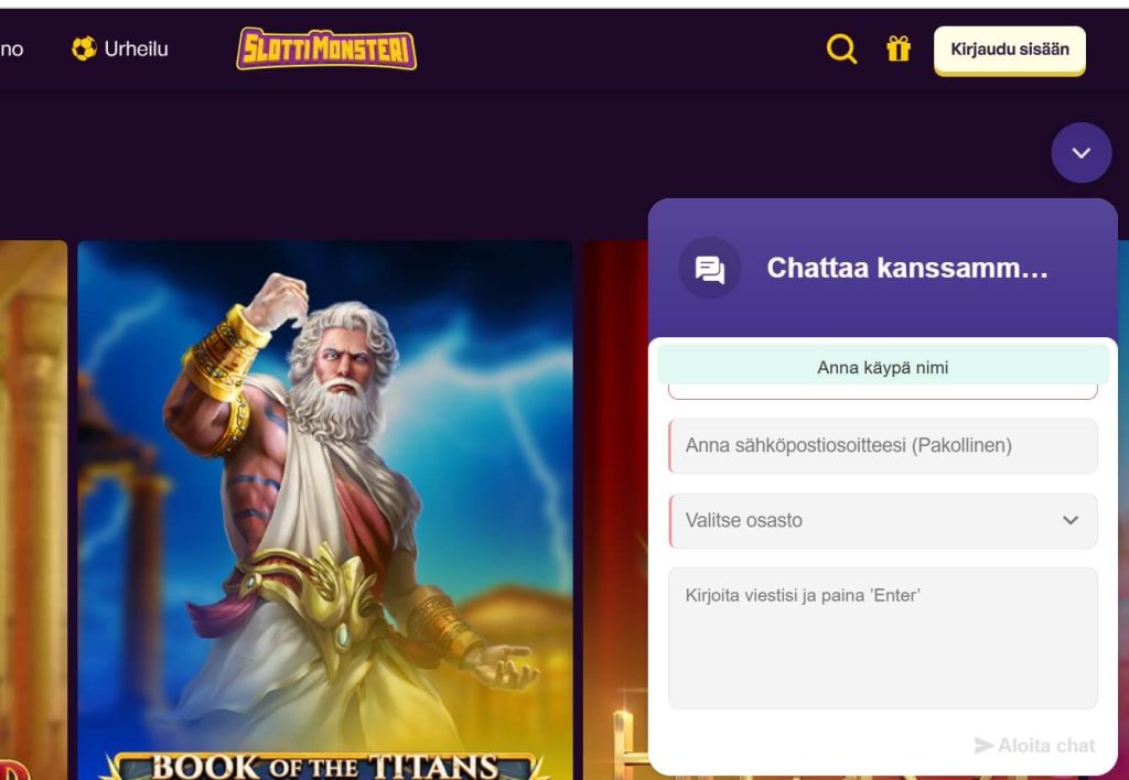 SlottiMonsteri asiakastuki