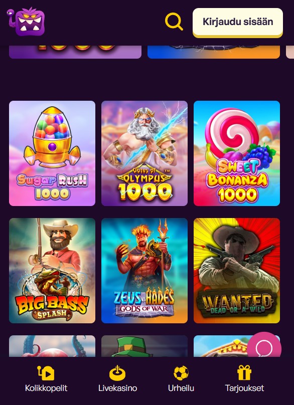 slottimonsteri mobiiliversio