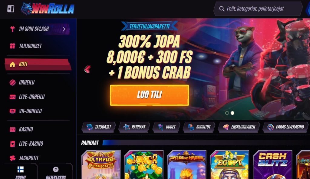 WinRolla Casino design